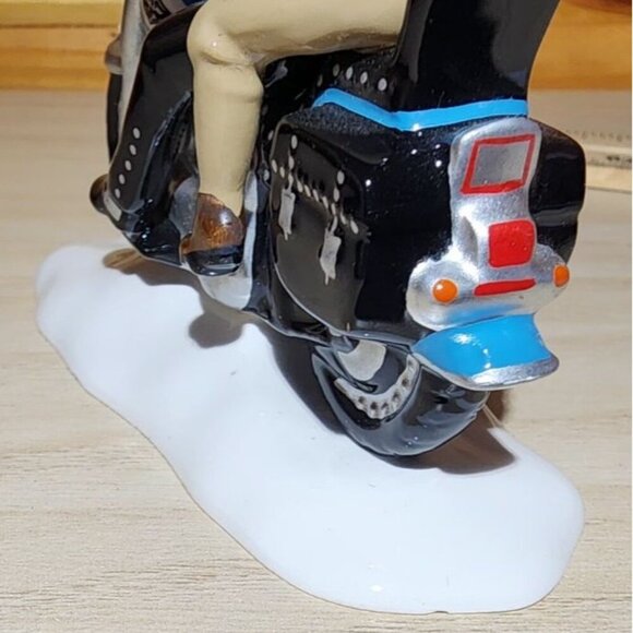 Dept 56 Two for the Road Harley Davidson Motorcycle 54939 Snow Village Blue - Picture 8 of 13